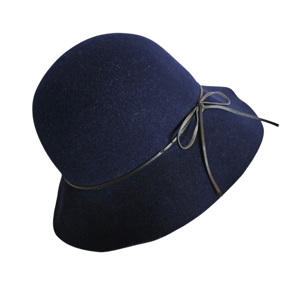 Goorin Bros Navy SzSm Mrs.Blanc Wool Felt Classy Stylish Hat. 100%Wool. 60s Vibe